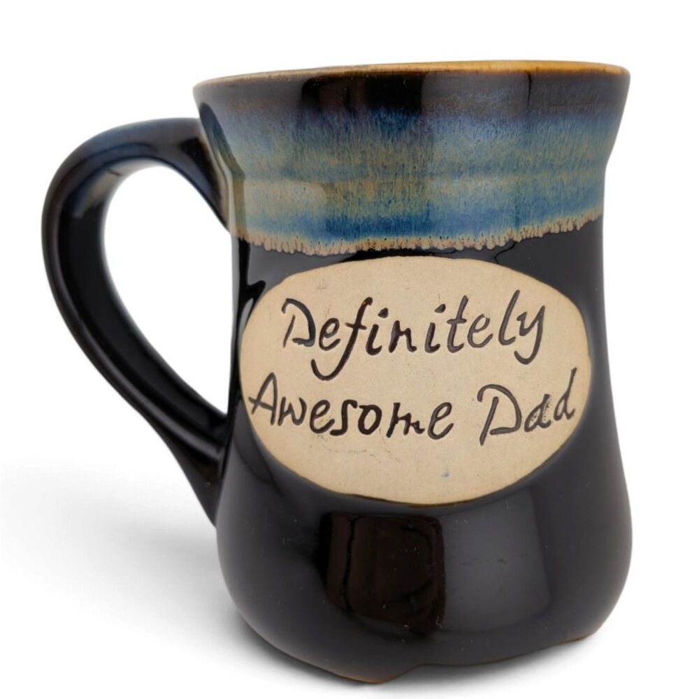 2008 Abbey Press "Definitely Awesome Dad" Cracked Mug Decor Pencil Holder 4.75"